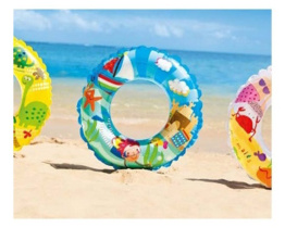 Надувной круг 61см "Прозрачное кольцо" INTEX , ассорти