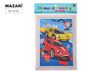 Мозаика алмазная по номерам на картоне 17,5*24см "Машинки" (частичная выкладка)