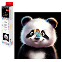 Мозаика алмазная по номерам на холсте (в рулоне) 30*30см "Радостная панда"