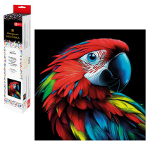 Мозаика алмазная по номерам на холсте (в рулоне) 30*30см "Яркий попугай"