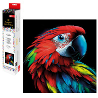 Мозаика алмазная по номерам на холсте (в рулоне) 30*30см "Яркий попугай"