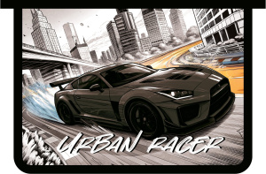 Папка д/тетрад. А4 (325*230*55) молния сверху, пластик "Гонка в мегаполисе"