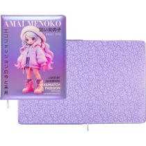 Дневник универсальн. обл. кожзам, тв.пер. "Amai Menoko"  с поролоном, 48л,ляссе