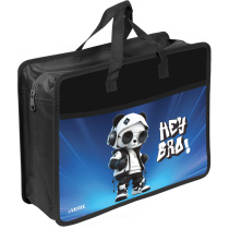 Папка А4 (335*260*100) с ручками, молния, пластик" Hey Bro",с карманом