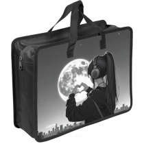 Папка А4 (335*260*100) с ручками, молния, пластик" Silver Moon"