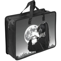 Папка А4 (335*260*100) с ручками, молния, пластик" Silver Moon"