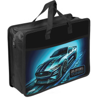 Папка А4 (335*260*100) с ручками, молния, пластик" Super Turbo",с карманом