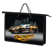 Папка А4 (340*245*45) с ручками, молния, пластик "Street race"
