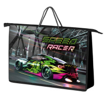 Папка А4 (340*245*75) с ручками, молния, пластик "Speed racer"