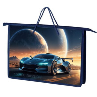 Папка А4 (340*245*75) с ручками, молния, пластик "Гиперкар"