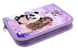 Пенал 1 отд. (212*135*26) молния, лам.картон "Девочка с пандой"