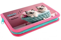 Пенал 1 отд. (212*135*26) молния, лам.картон "Пушистые котята"