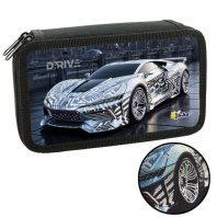 Пенал 2 отд. (190*110*45) молния, лам.картон "Silver auto"