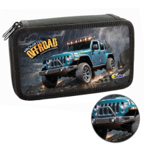 Пенал 2 отд. (190*110*45) молния, лам.картон, 3Dлак "Джип синий"