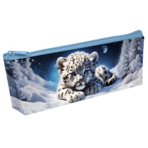 Пенал-косметичка (225*190*80) молния, ткань "Снежный барсик"
