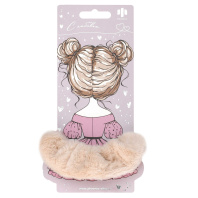 Резинка для волос арт. 71831 / 10 ПУШИСТАЯ (в наборе: 1шт., б/р, вулканизированная резина, полиэстер, цвет: бежевый, подложка из мелованного картона + ПЭТ-пакет с европодвесом)|Фе|71831