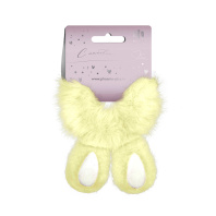 Резинка для волос арт. 71827 / 10 ПУШИСТЫЙ ЗАЙКА (в наборе: 1шт., б/р, вулканизированная резина, полиэстер, цвет: жёлтый, подложка из мелованного картона + ПЭТ-пакет с европодвесом)|Фе|71827