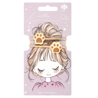 Набор резинок для волос арт. 71847 / 10 ЛАПКИ (в наборе: 2шт., б/р, вулканизированная резина, полиэстер, полиэфирная смола, цвет: бежевый, подложка из мелованного картона + ПЭТ-пакет с европодвесом)|Фе|71847