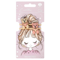 Набор резинок для волос арт. 71818 / 10 МИШКИ (в наборе: 2шт., б/р, вулканизированная резина, полиэстер, полиэфирная смола, цвет: бежевый, подложка из мелованного картона + ПЭТ-пакет с европодвесом)|Фе|71818