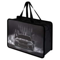 Папка А4 (340*250*95) с ручками, молния, пластик "Драйв" глиттер