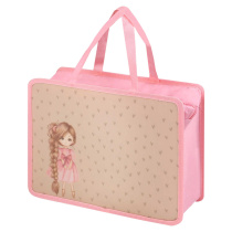 Папка А4 (340*250*95) с ручками, молния, пластик "Желейные мишки" глиттер