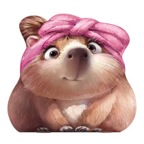 Блокнот 130*120мм  32л скоба "Капибара в полотенце" диз.блок, мат.лам., фигур.выруб.