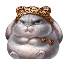 Блокнот 130*120мм  32л скоба "Сердитый кролик" диз.блок, мат.лам., фигур.выруб.