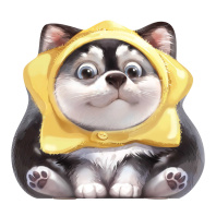 Блокнот 130*120мм  32л скоба "Хаски-звезда" диз.блок, мат.лам., фигур.выруб.