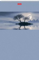 Блокнот А4  80л гребень "Лунная ночь" клетка, УФ-лак., жест.подл.*