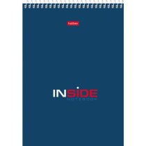 Блокнот А5  80л гребень "INSIDE" клетка, жестк.подложка, УФ-лак*
