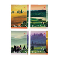 Блокнот А7  40л скоба "Природа" клетка, ассорти