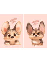 Блокнот А7  48л клеевой кор. "Маленький корги - 2" клетка