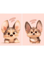 Блокнот А7  48л клеевой кор. "Маленький корги - 2" клетка