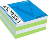 Блок бумаги для записи  (90*90*45мм) цветной, зеленый/белый, непроклеенный, 65 г/м2, белизна 95%