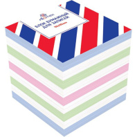 Блок бумаги для записи  (90*90*90мм) цветной, непроклеенный, 65г/м2