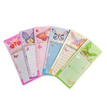 Блок д\записи на магните "Бабочка" ассорти, 40л. 110*273 мм, с карандашом