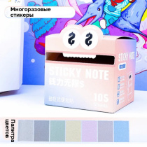 Блок с липким краем (50х70мм) 105л, пластиковый, полупрозрачный, пастель