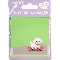 Блок с липким краем (76х76мм) "Puppy" 50л, пластиковый, полупрозрачный, мятный