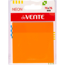 Блок с липким краем (76х76мм) 50л, пластиковый, полупрозрачный, неон оранжевые