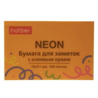 Бумага с липким краем (76*51мм) 100л "Neon. Оранжевый" Бумага с липким краем (76*51мм) 100л "Neon. Оранжевый"