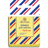 Бумага с липким краем (76*76мм)  100л, желтая, 60г/м2