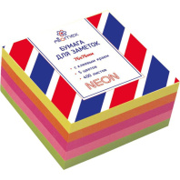 Бумага с липким краем (76*76мм)  400л, 5 цв. НЕОН