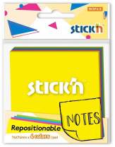 Бумага с липким краем (76*76мм)  80л, ассорти 4цв., НЕОН