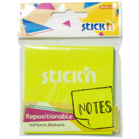 Бумага с липким краем (76*76мм)  80л, зеленый, НЕОН