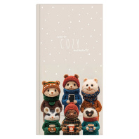 Записная книжка 110*206мм  80л. 7БЦ "Вязаные звери" мат.лам., тисн.фольгой