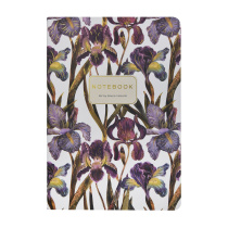 Записная книжка А5  40л. картон, сшивка "Flora. Ирисы" лин., софт-тач, фольга