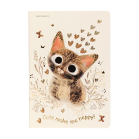 Записная книжка А5 40л. картон, сшивка "Love me. Милый котик" кл., софт-тач, фольга Записная книжка А5 40л. картон, сшивка "Love me. Милый котик" кл., софт-тач, фольга