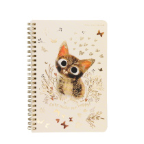 Записная книжка А5  60л. картон, гребень "Love me.Милый котик" лин., софт-тач, фольга