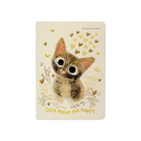 Записная книжка А6 32л. картон, сшивка "Love me. Милый котик" лин., софт-тач, фольга Записная книжка А6 32л. картон, сшивка "Love me. Милый котик" лин., софт-тач, фольга