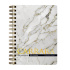 Записная книжка А6  60л. картон, гребень "Carrara" кл., софт-тач, фольга
